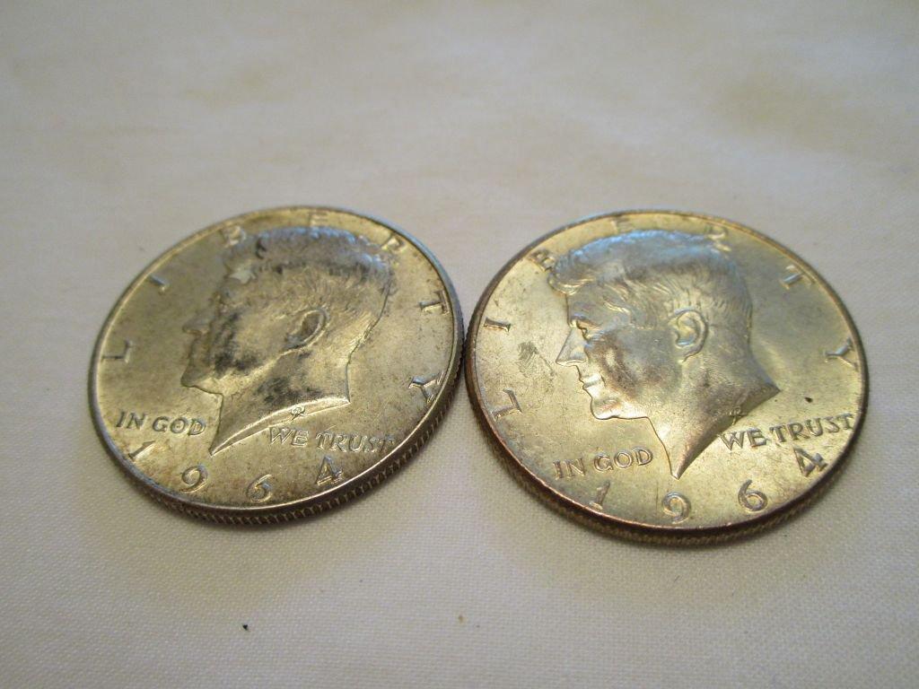 Lot - (2) 1964 Silver Kennedy Halves