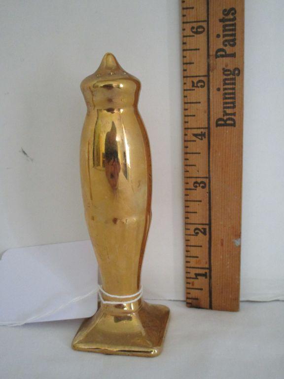 Vintage Gold Overlay Salt & Pepper Shakers