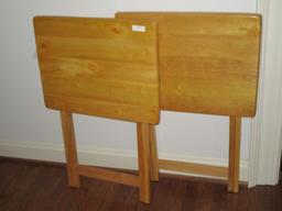 Pair Of Wooden T.V. Trays