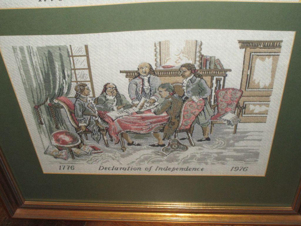 Framed Trio Of Independence Tapestries