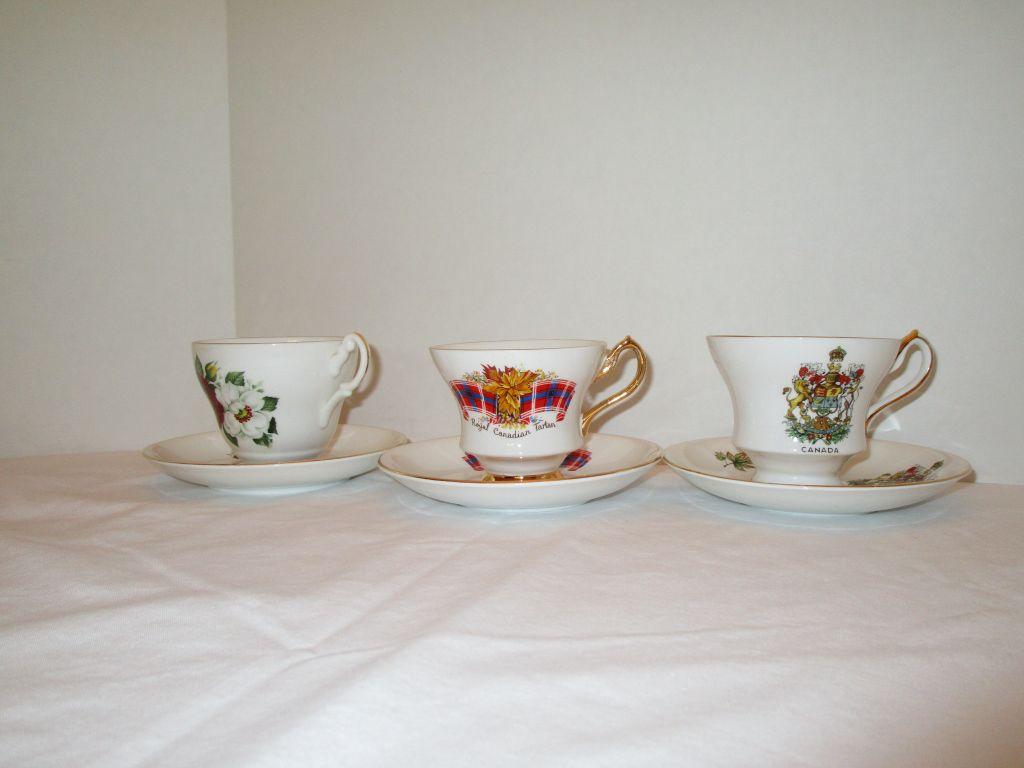 Lot - 3 Collectible Porcelain Cups & Saucers