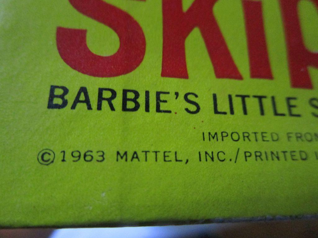 Rare "Skipper" Barbie's Little Sister by Mattel Stock # 0950 - 1963