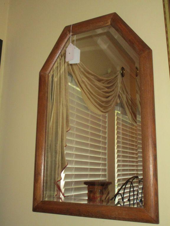 Beveled Mirror w/ Wood Frame