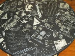 Black & White Painted Swivel Library table - Great Affirmations & Scenes