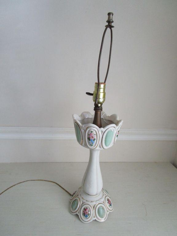 Vintage Ceramic Lamp - Floral Motif