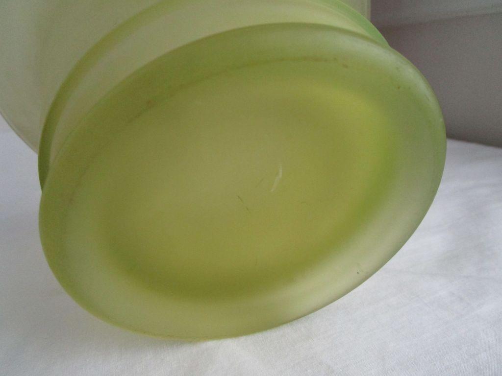 Vintage Yellow Satin Glass Dish