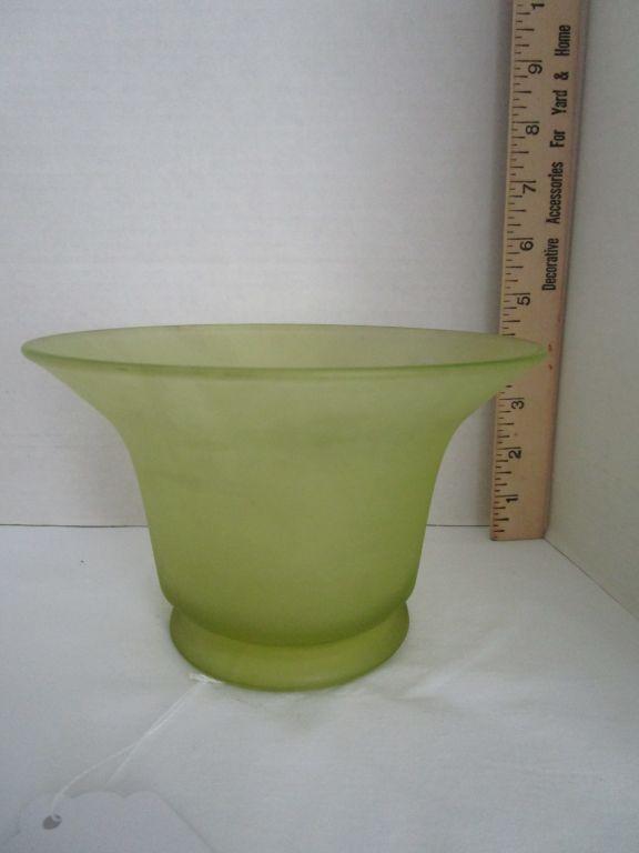 Vintage Yellow Satin Glass Dish