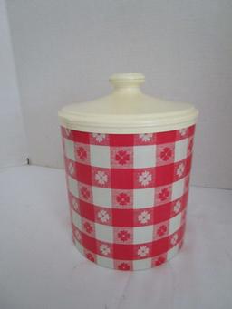 Vintage Cheingo Checked Pattern Tin Canister