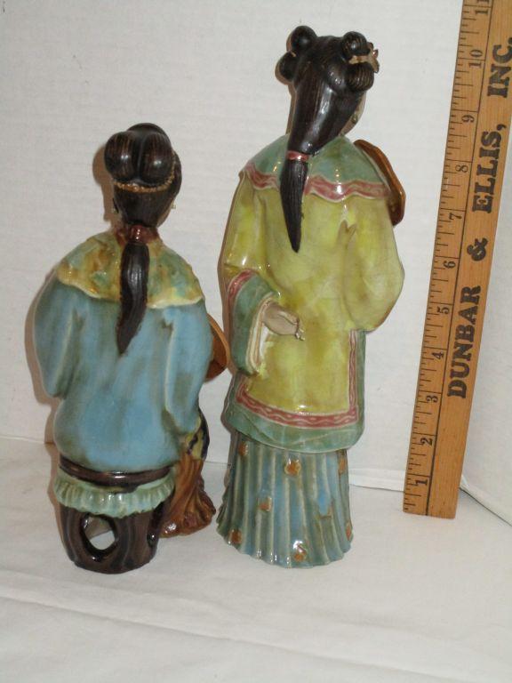 Set of 4 Ceramic Asian Lady Figurines