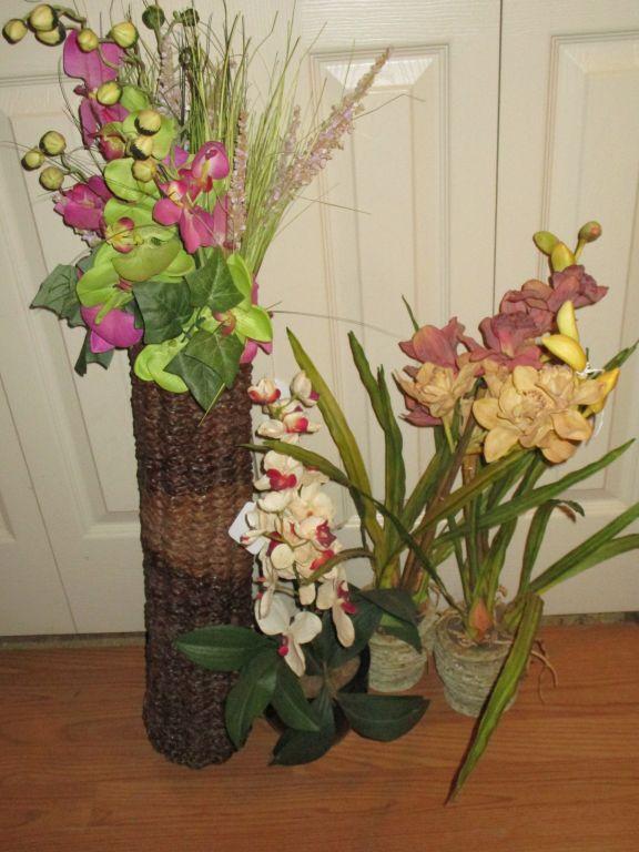 Lot - Assorted Faux Flower Arrangements