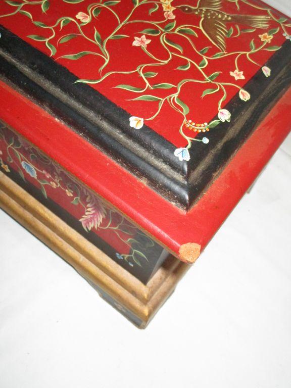 Folk Art Style Painted Wooden Box