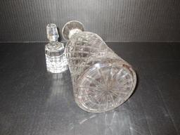 12" Pressed Glass Decanter w/ Stopper