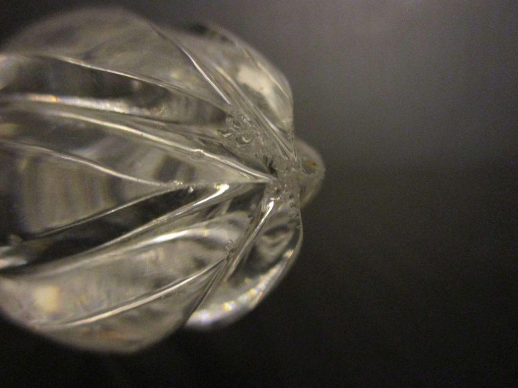 12" Pressed Glass Decanter w/ Stopper - Unique Triangular Shape