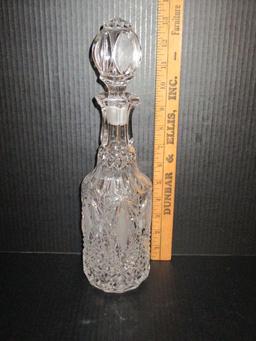 12" Pressed Glass Decanter w/ Stopper