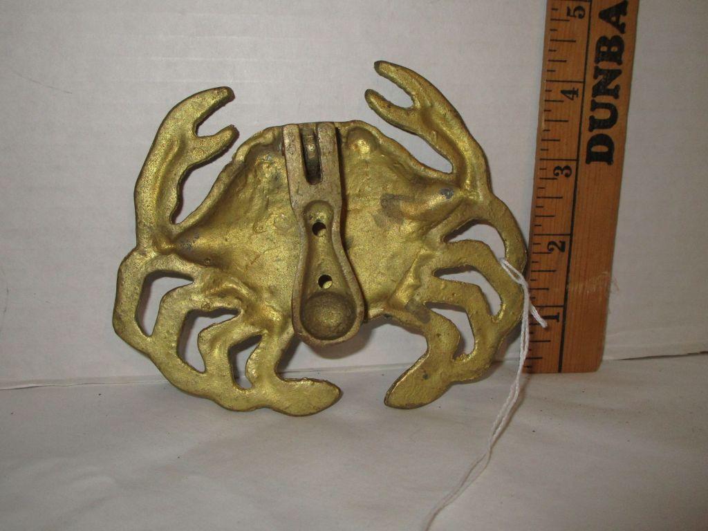 4" Brass Crab Door Knocker