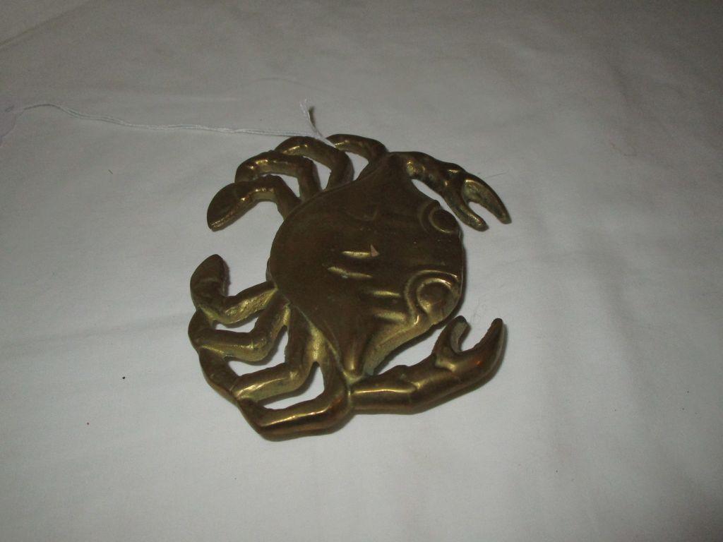 4" Brass Crab Door Knocker