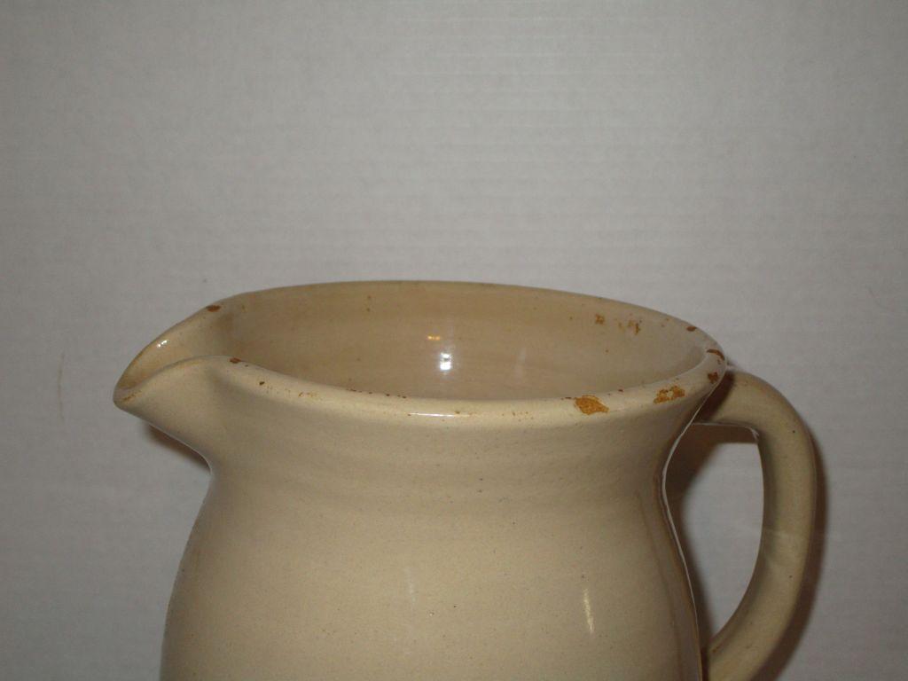 Storie Pottery Pitcher w/ Blue Floral Design - Artist Signed "Booth"