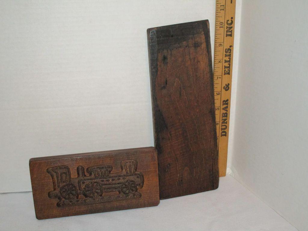 Vintage Wooden Carved Cookie Molds