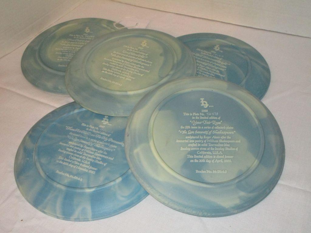 Set - (5) Collector's Plates by Incolay Studios of California