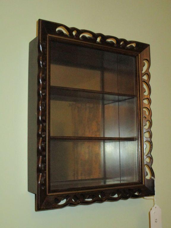 Mahogany Mirror Backed Shadow Box / What Not Shelf