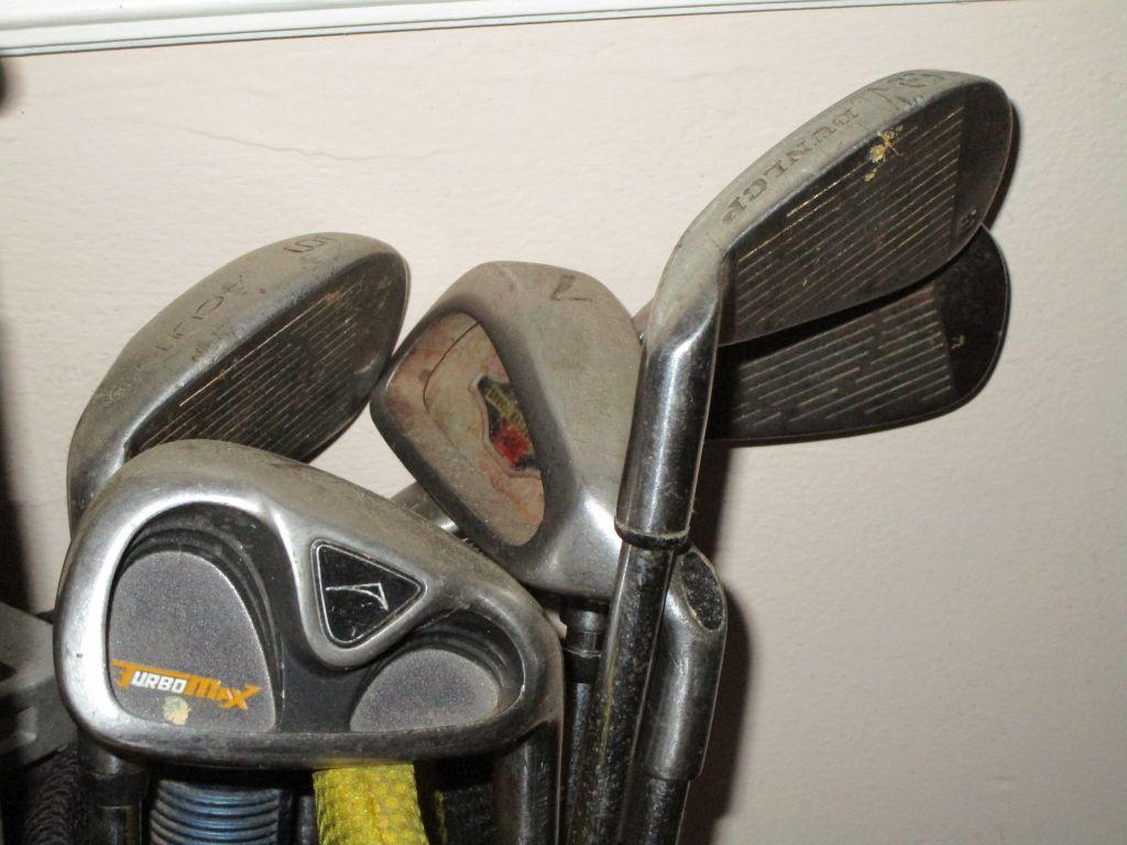 Lot - Golf Bag w/ Misc. Clubs