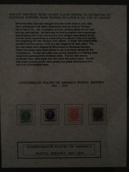 Framed Confederate States of American Postal History 1861-1865 - Stamps & Other