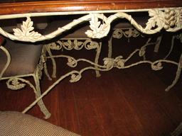 Ashley Furniture Co. Dining Table & Chairs - Ornate Metal Base Table w/