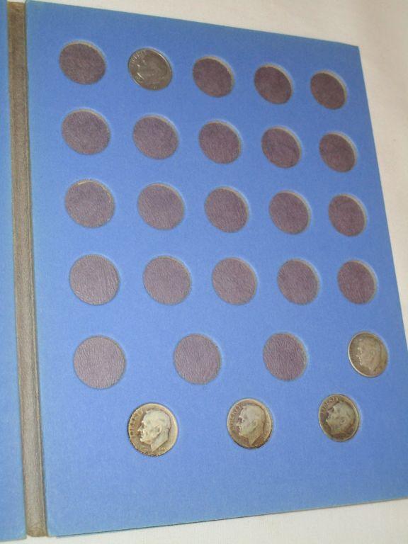 Lot - 3 Roosevelt Dime Collection Books - Starting 1946