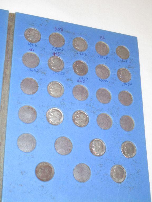 Lot - 3 Roosevelt Dime Collection Books - Starting 1946