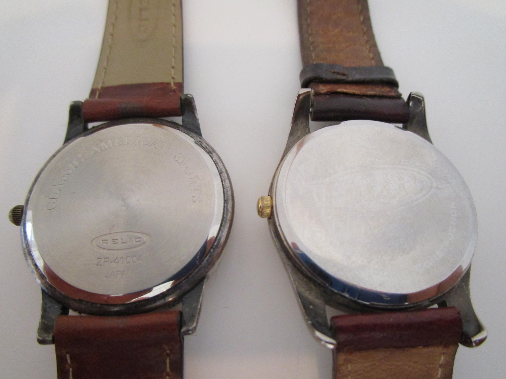 Relic Wrist Watch w/ Golf Theme on Leather Band