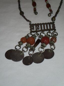 Indian Design Necklace w/ Charm Accents (Hallmark ends in B) &