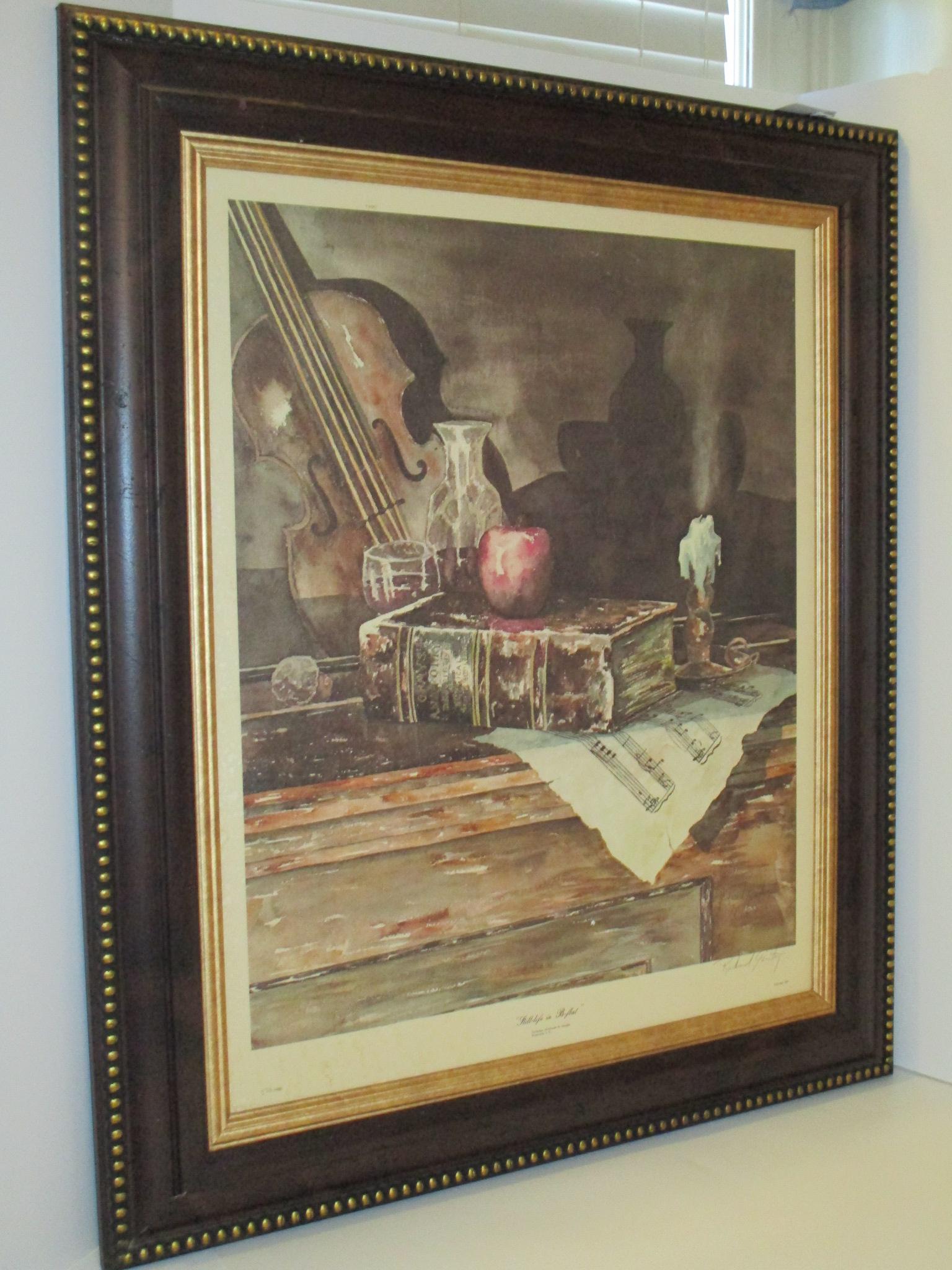 Richard Gentry Numbered Print "Still Life in B Flat"  Artist Signed    34" x 29 1/2"