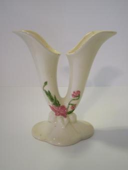 Hull Double Finger Vase   Slight crack