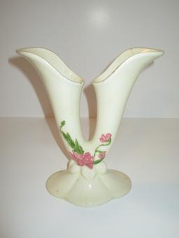 Hull Double Finger Vase   Slight crack