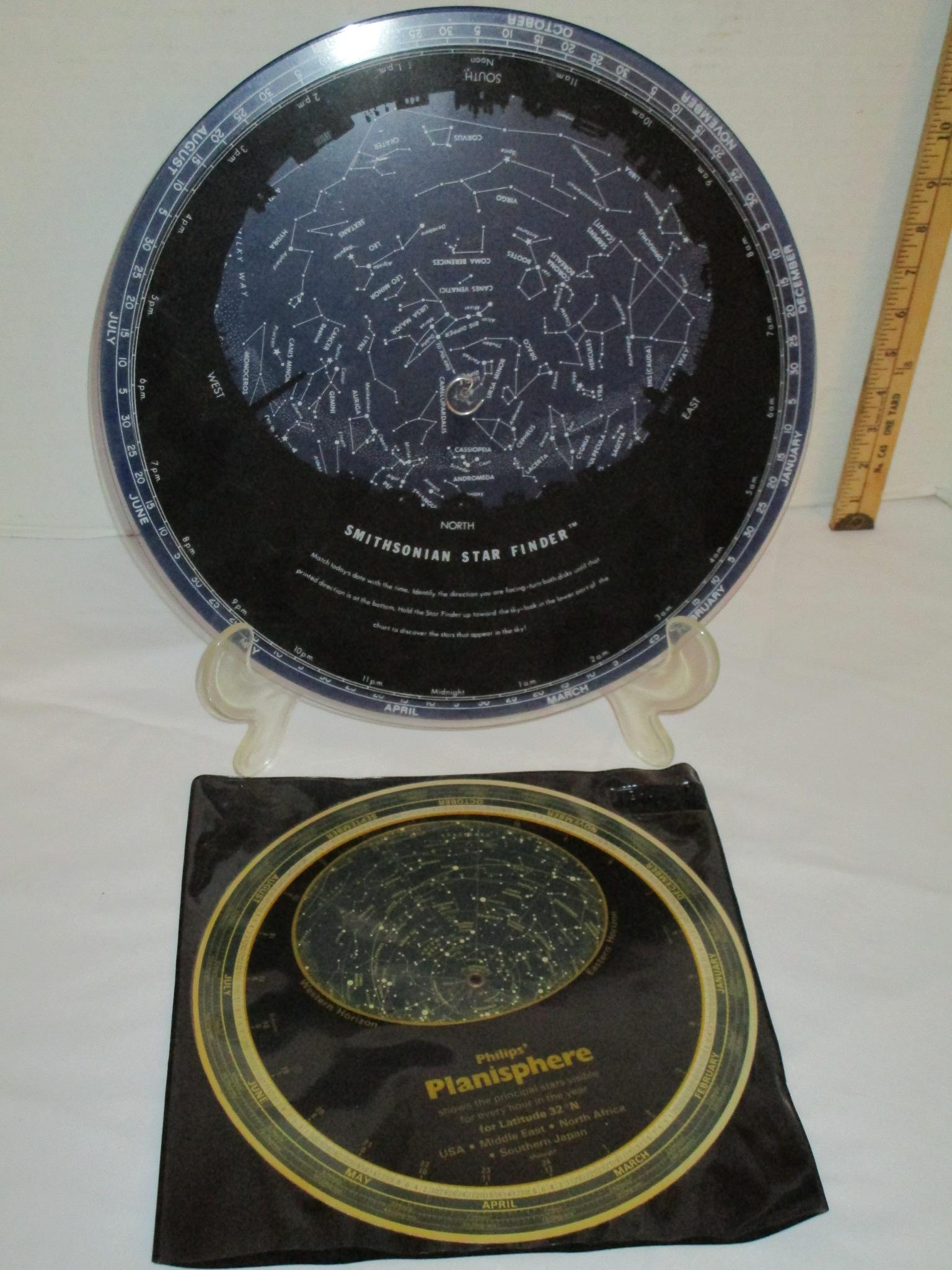 Lot - Start Finders 1) Smithsonian 13" Dia. 2) Philips Planisphere