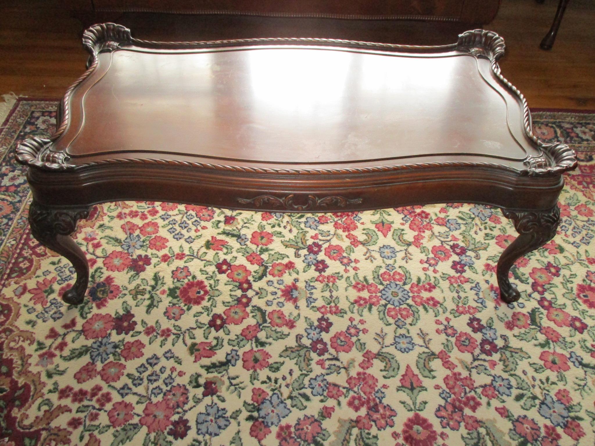 Mahogany Heavily Carved Coffee Table