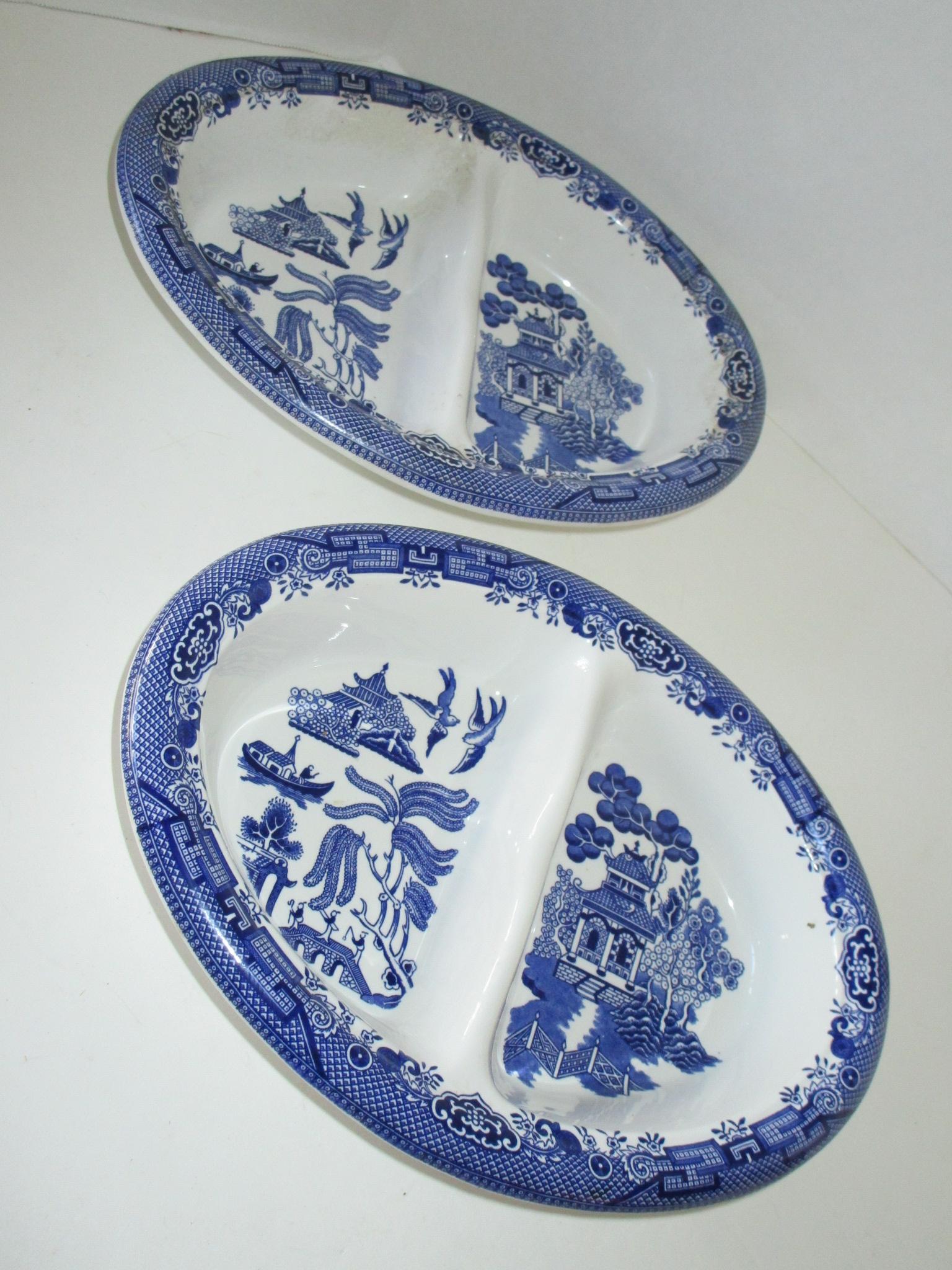 Blue Willow Divided Serving Bowls by Churchill