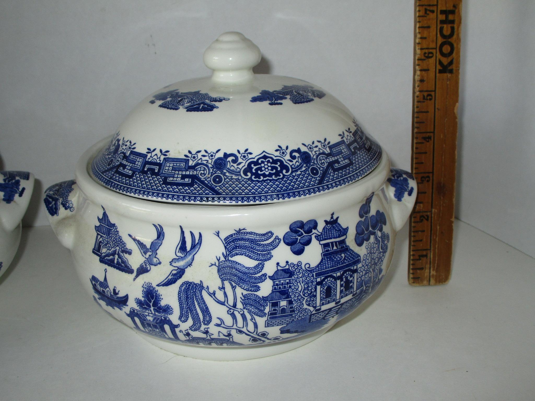 Blue Willow Covered Serving Bowls by Churchill