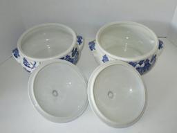 Blue Willow Covered Serving Bowls by Churchill