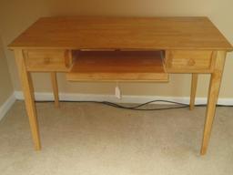 Pine Computer Desk, S2 Side Drawers w/ Center Drop 2'6" X 3'10" X 2"