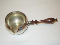 Fisher Sterling Sauce Pot w/ Wooden Handle