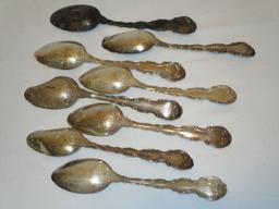 (8) 1897 Sterling Spoons - all w/ degrees of damage