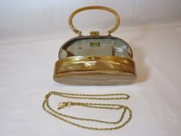 Lisette New York Ladies Retro Bakelite Purse w/ Handle & Brass Clasps