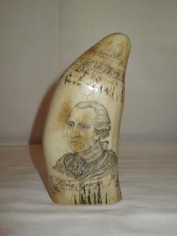 Faux Scrimshaw Piece   5 1/2" Tall