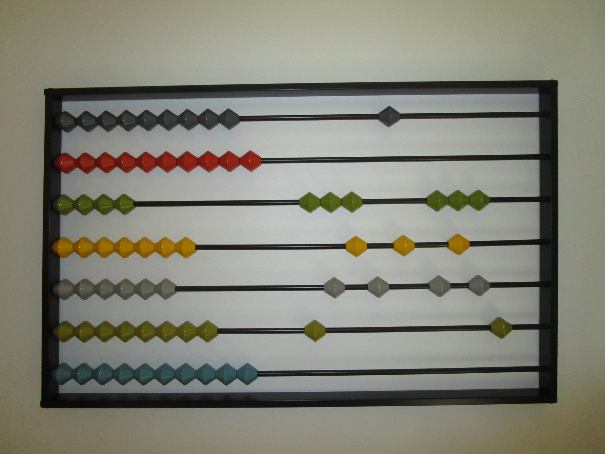 Abacus 21 1/2" x 36" Metal Frame w/Multi Colored Wooden Beads