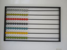 Abacus 21 1/2" x 36" Metal Frame w/Multi Colored Wooden Beads