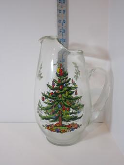 Spode "Christmas Tree" - 11" Glass Pitcher