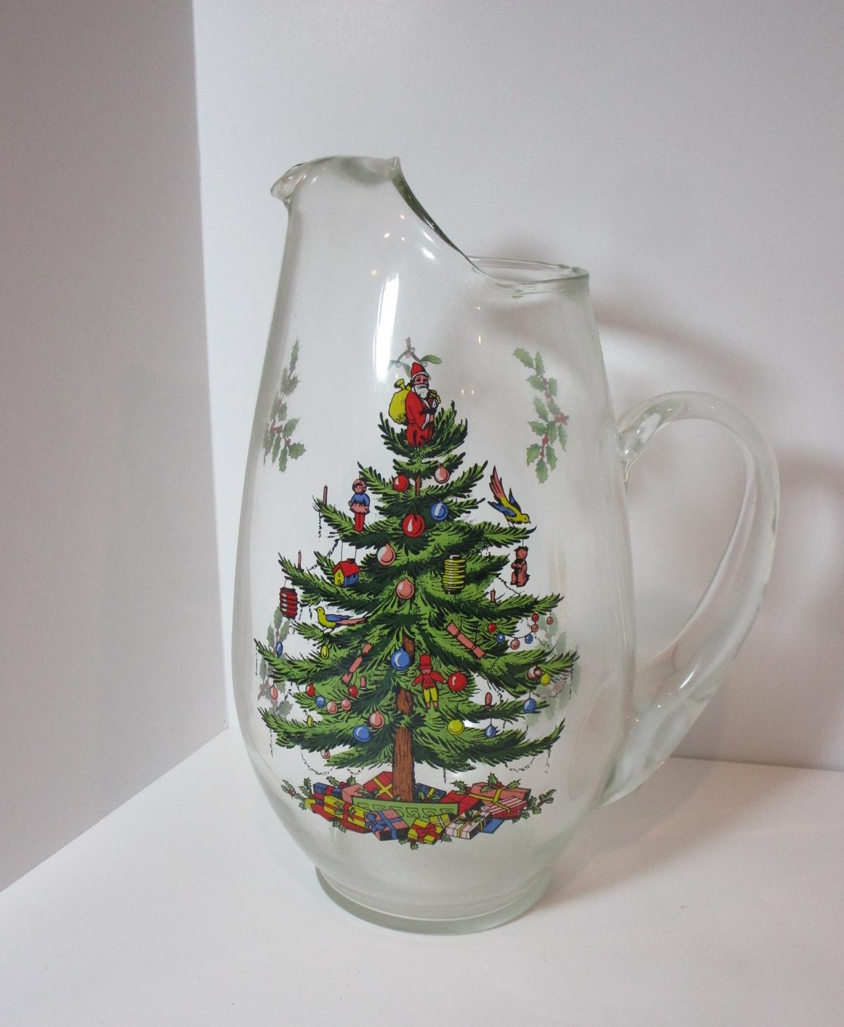 Spode "Christmas Tree" - 11" Glass Pitcher