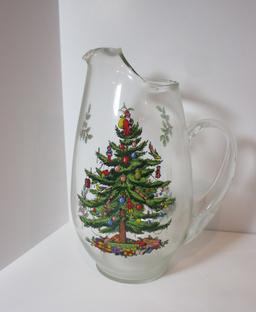 Spode "Christmas Tree" - 11" Glass Pitcher