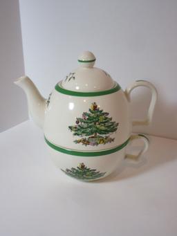 Spode "Christmas Tree" - Individual Stacking Tea Pot & Cup